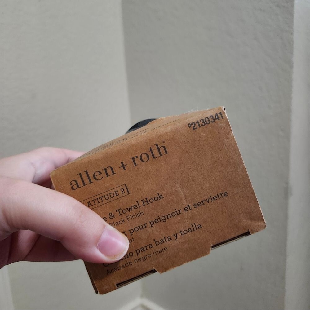 Allen + Roth Black Robe & Towel Hook - Picture 2 of 3
